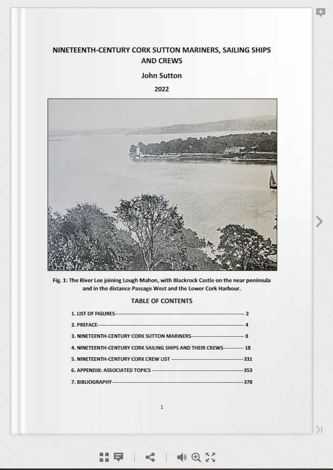 John Sutton's work on 19th C. Sutton Mariners, sailing ships and crews of Cork 