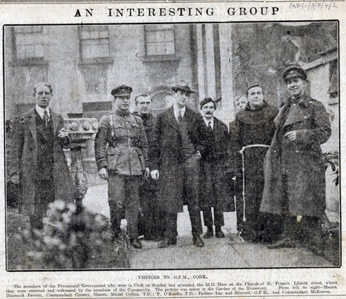 Picture of Michael Collins' visit to Cork in mid 1922, Fawsitt on extreme left