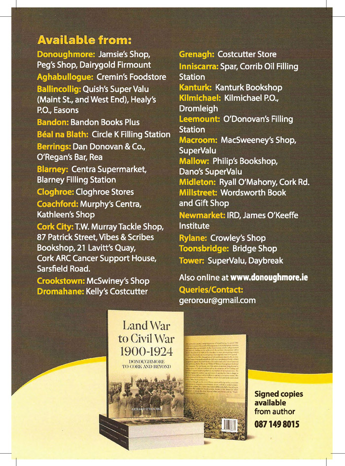 Land War Book- list of sale outlets