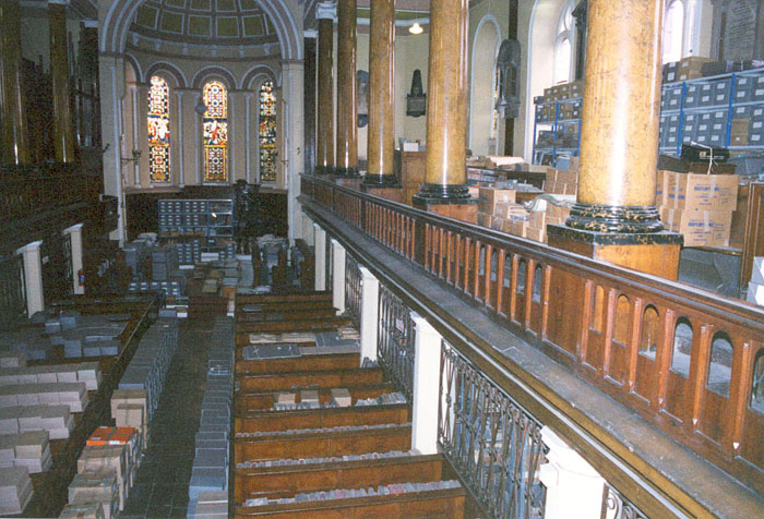 Archives stored in Christ Church, c1995 Archives stored in Christ Church, c1995