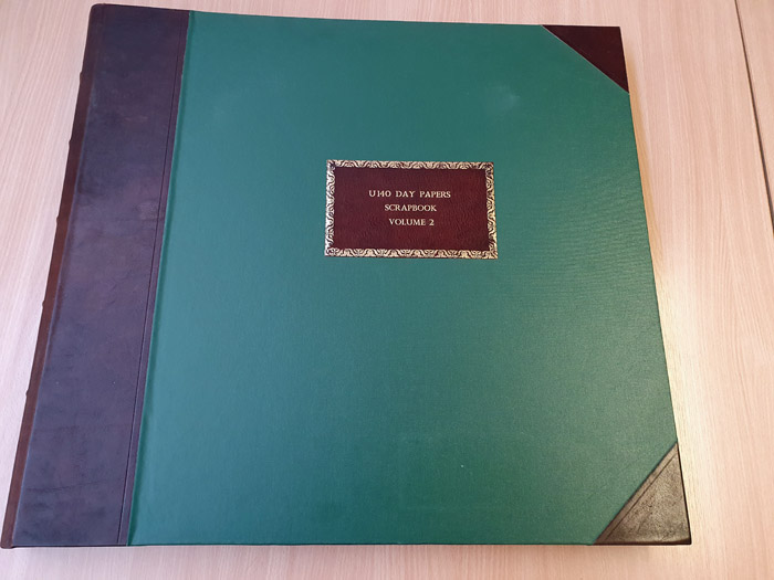 Dowden Scrapbook after conservation repair Dowden Scrapbook after conservation repair