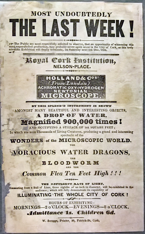 Royal Cork Institution exhibition poster 1834 Royal Cork Institution exhibition poster 1834